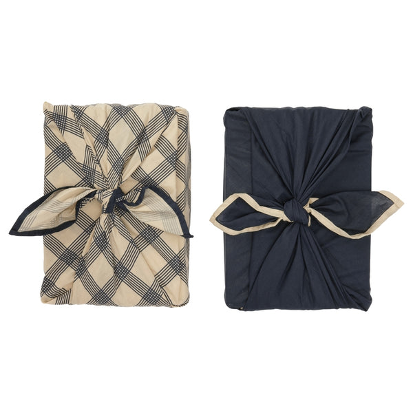 Haps Nordic Gift wrap 2-pack Gift wrap Petrolium/French grid