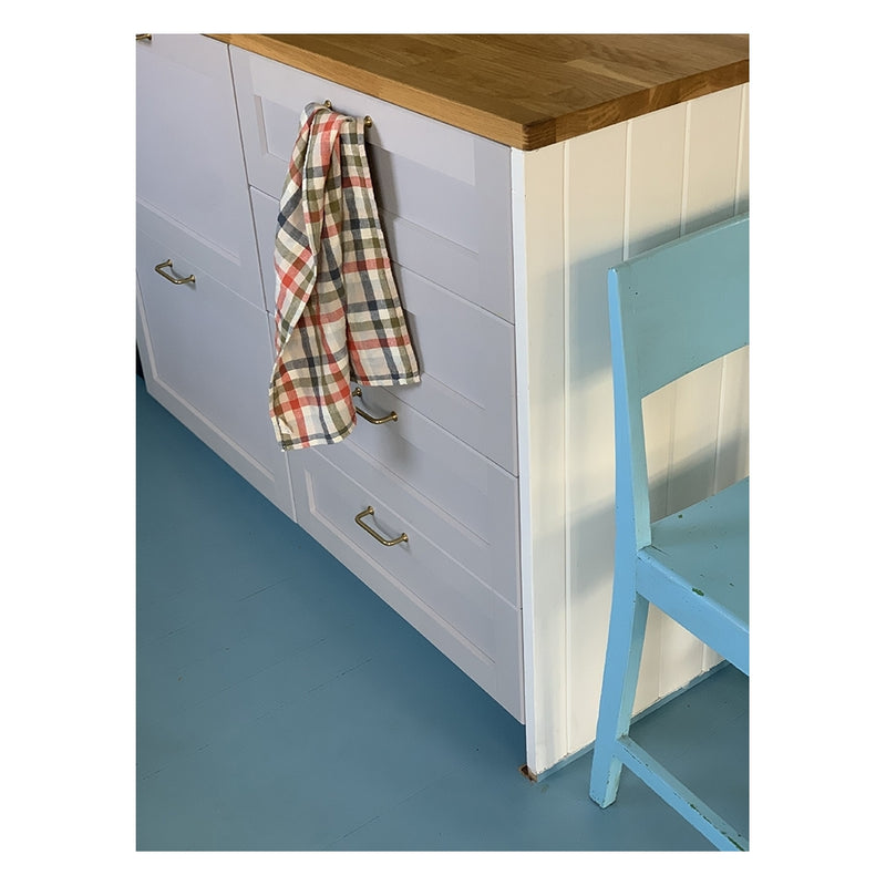 Haps Nordic Linen Kitchen towel Kitchen towel French grid petrolium/Vanilla