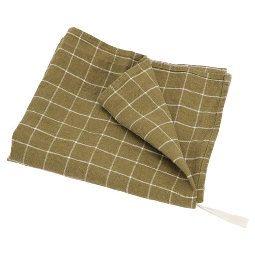 Haps Nordic Linen Kitchen towel Kitchen towel Olive check