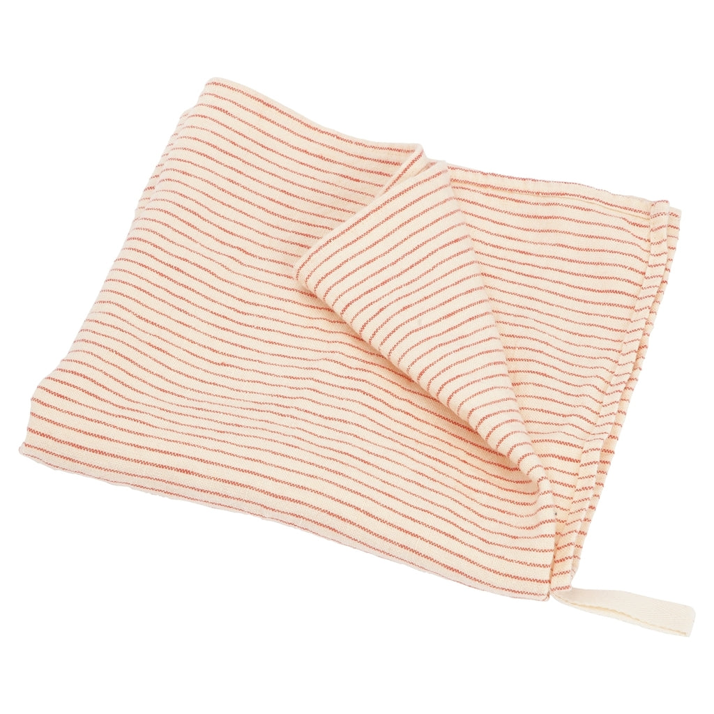 Linen Kitchen towel - Pin stripe Vanilla/Chili