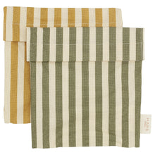 Load image into Gallery viewer, Haps Nordic Sandwich bag 2-pak Sandwich bag Marine stripe Mustard/Olive