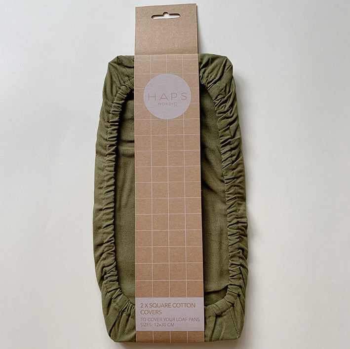 Haps Nordic Square Cotton cover 2-pack solid Cotton cover Olive pack