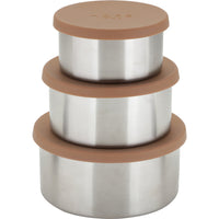 Haps Nordic Steel trio large Food jar Terracotta