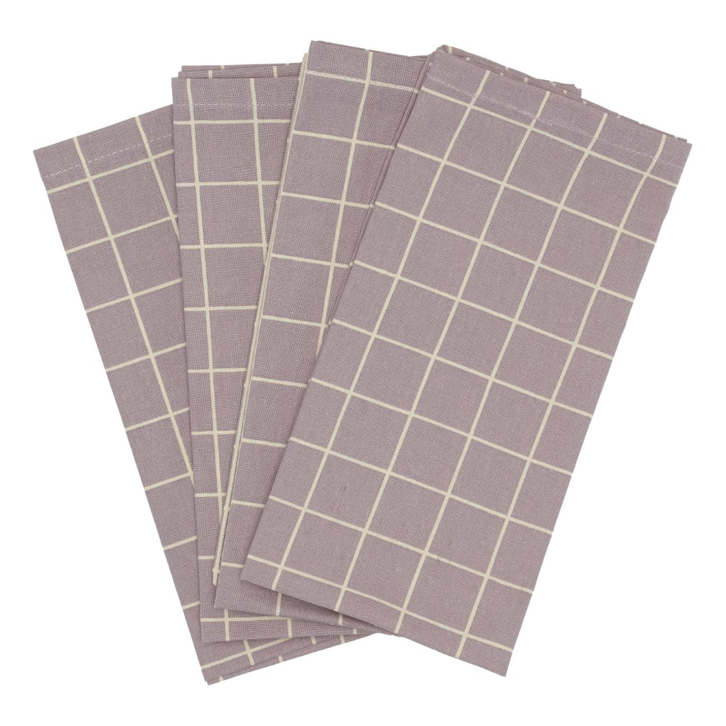 Textile napkins 4-pack - Lavender check