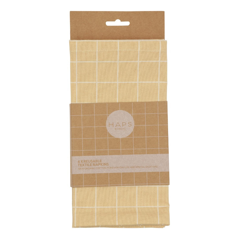 Haps Nordic Textile napkins 4-pack Napkins Sun light check